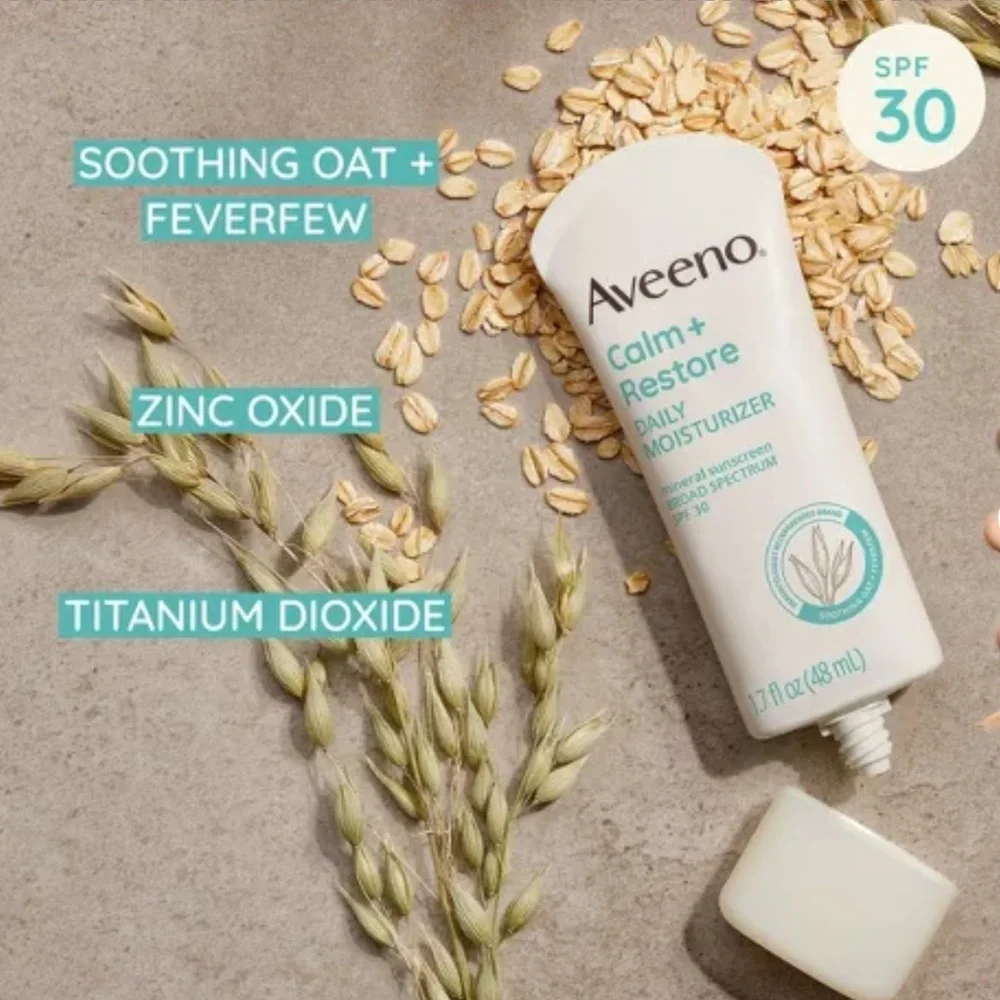 AVEENO Calm + Restore Daily Moisturizer Mineral Sunscreen SPF 30 1.7oz $21 NIB